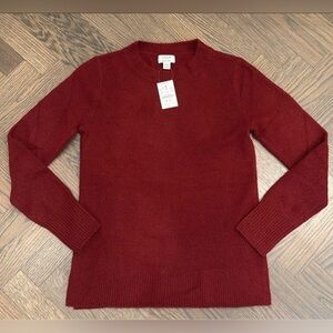 NWT | J.Crew Factory | Extra-Soft Crewneck Sweater | Heather Merlot | XXS